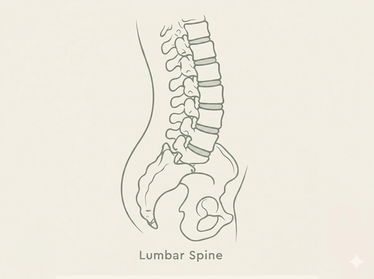Illustration of the lumbar spine
